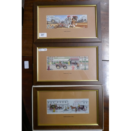 257 - Set of 3 Cash's silk woven pictures