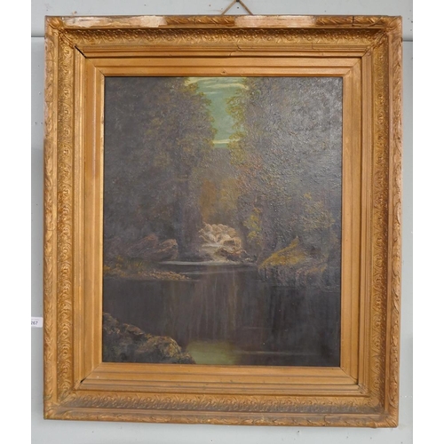 267 - Oil on canvas - Rural scene in gilt frame - Approx. image size: 49cm x 59cm