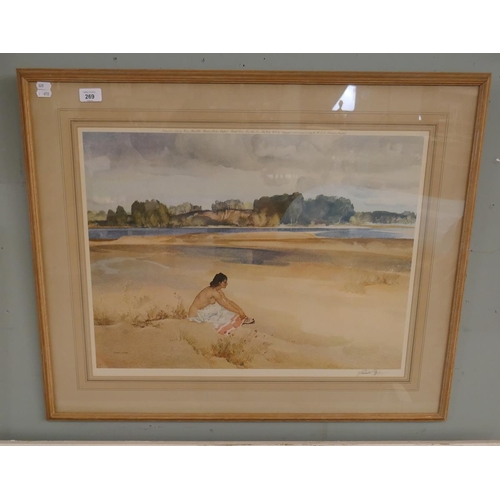 269 - Signed Russell Flint print - Ann-Marie on the Loire