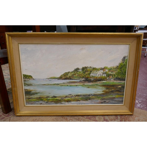 277 - Oil on board Cornish coastal scene by Harry Prest