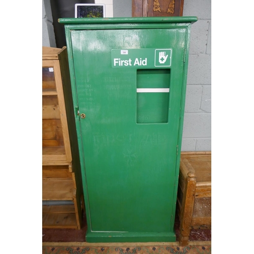 296 - Railway first aid cabinet - Approx size: W: 71cm D: 39cm H: 152cm