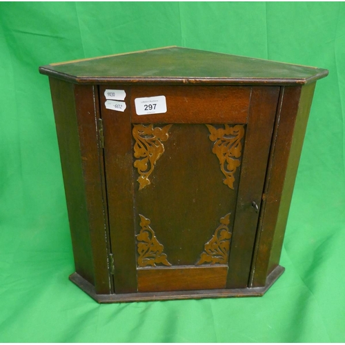 297 - Small oak corner cupboard