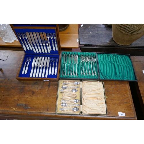 307 - 3 cased cutlery sets