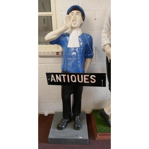 331 - Newspaper selling boy - Life size figure - Approx height: 162cm