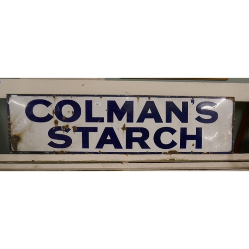 340 - Original enamel sign - Colman's Starch - Approx size: 158cm x 41cm