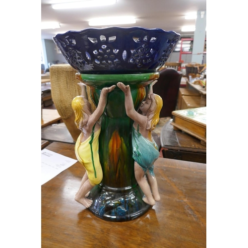 348 - Majolica jardinere - Approx height: 44cm