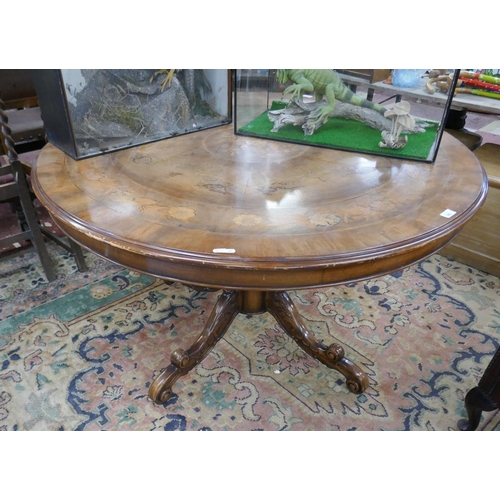 365 - Inlaid Italian walnut breakfast table