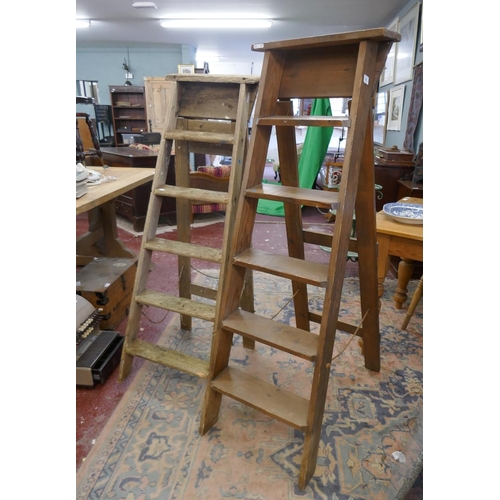 378 - 2 sets of vintage wooden steps