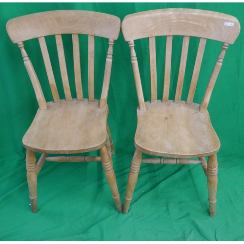 382 - Set of 4 beech farmhouse chairs