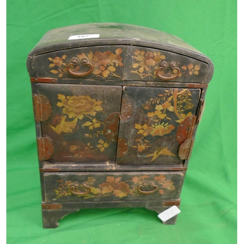 387 - Oriental jewellery box A/F - Approx height: 33cm