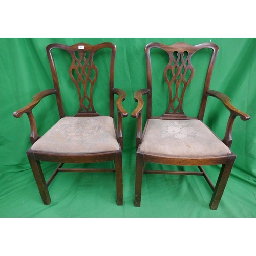 447 - Pair of mahogany carver chairs