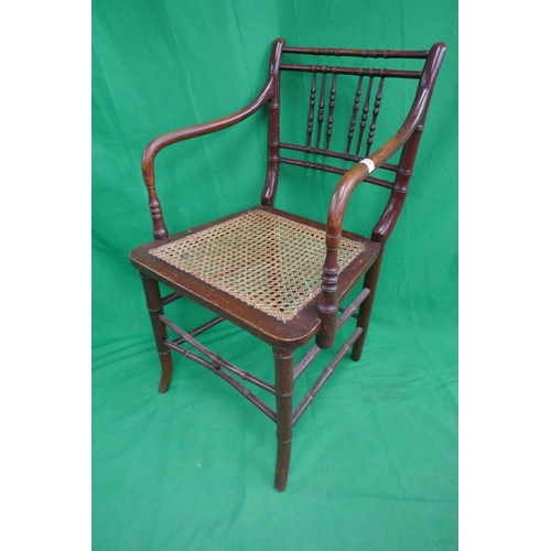 451 - Antique bamboo effect spindle back armchair