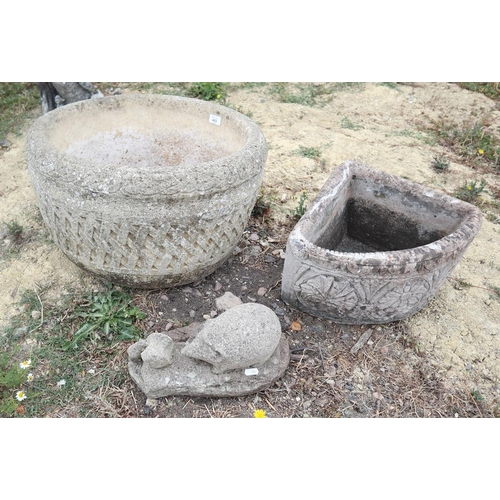 463 - Stone planter etc