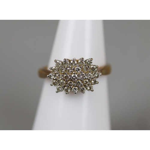 49 - Gold & diamond set cluster ring - Approx size: K