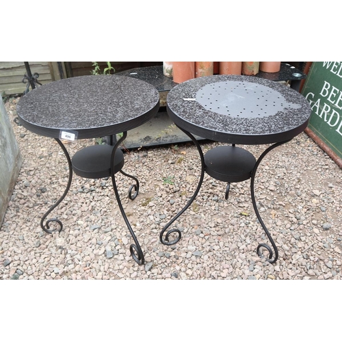 496 - Pair of metal garden side tables