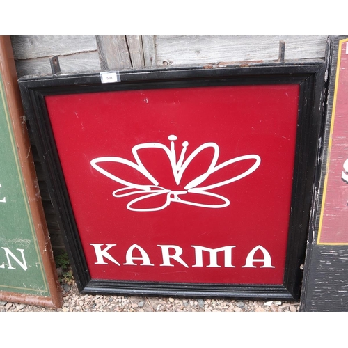 501 - Karma double sided pub sign - Approx size: 82cm x 82cm