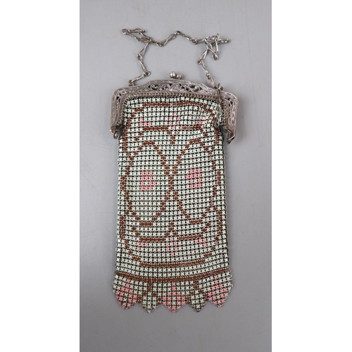 64 - Mesh & enamel purse by Whiting & Davis