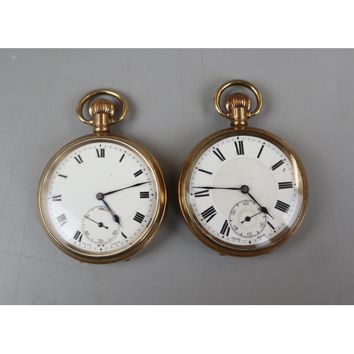 68 - 2 gold tone Dennison pocket watches