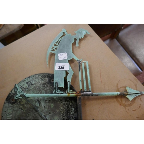 225 - Weathervane sundial top with Verdigris patina