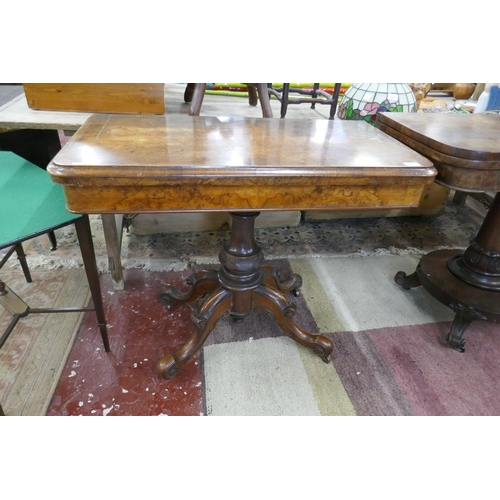 235 - Victorian walnut card table