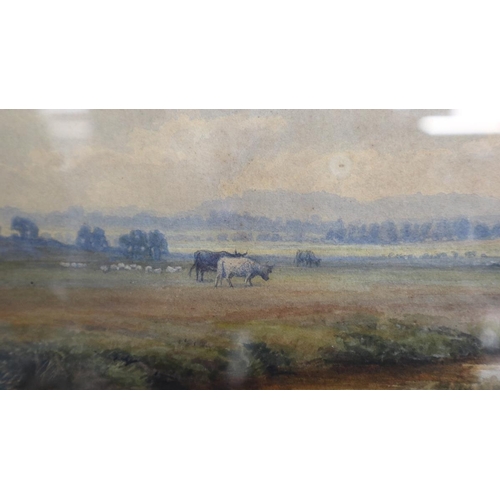 258 - Watercolour Kentish landscape by J H Leonard - see reverse - Approx image size: 27cm x 19cm