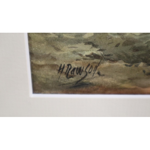 271 - Watercolour - Cattle in country lane - Approx image size: 35cm x 25cm