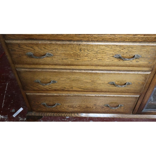 287 - Oak bureau bookcase