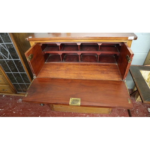 290 - Mahogany chest with secretaire drawer - Approx W: 89cm D: 48cm H: 106cm