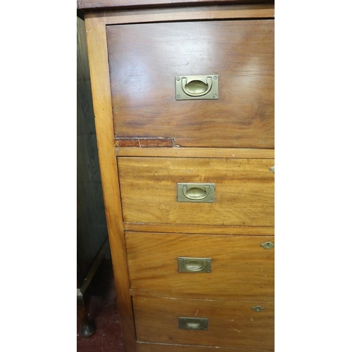 290 - Mahogany chest with secretaire drawer - Approx W: 89cm D: 48cm H: 106cm