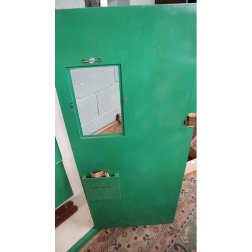 296 - Railway first aid cabinet - Approx size: W: 71cm D: 39cm H: 152cm