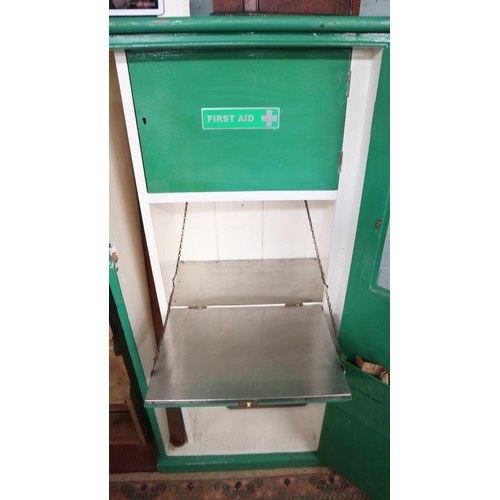 296 - Railway first aid cabinet - Approx size: W: 71cm D: 39cm H: 152cm