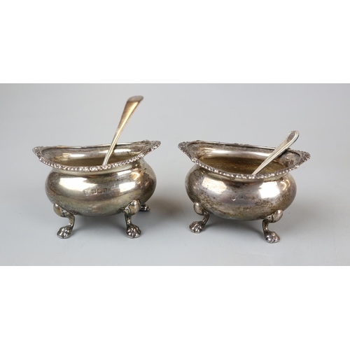 3 - 2 pairs of hallmarked silver salts - Approx weight: 150g