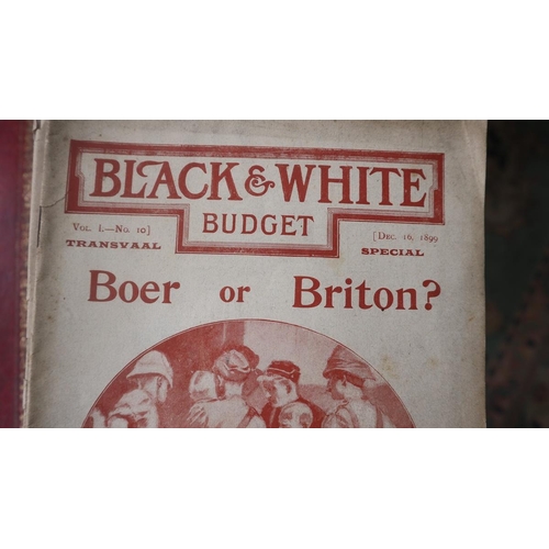 305 - Approx 50 Black & White Boer War budget magazines