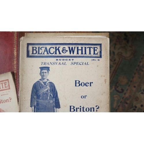 305 - Approx 50 Black & White Boer War budget magazines