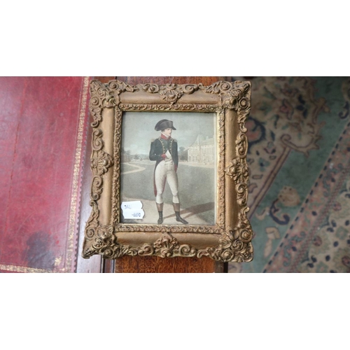 306 - Framed picture of Napoleon together with Lord Nelson commemorative plate