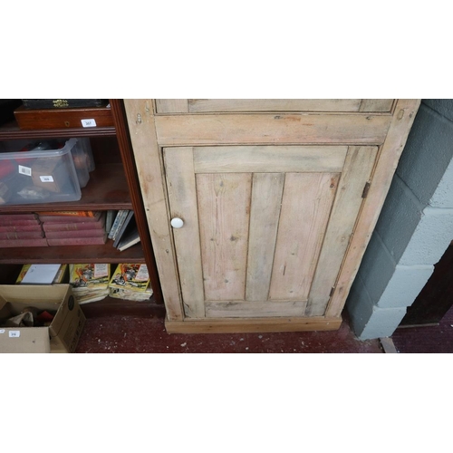 313 - Rustic tall pine cupboard - Approx size: W: 74cm D:39cm H: 186cm