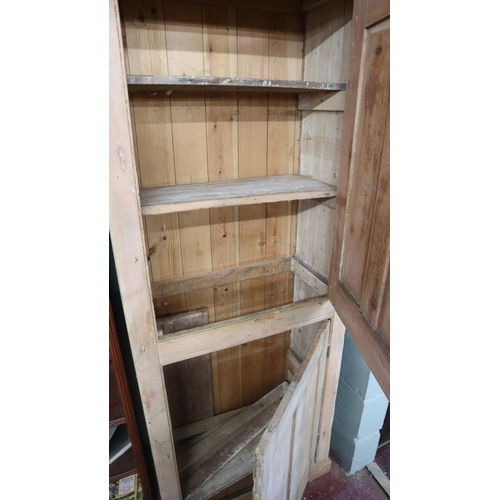 313 - Rustic tall pine cupboard - Approx size: W: 74cm D:39cm H: 186cm