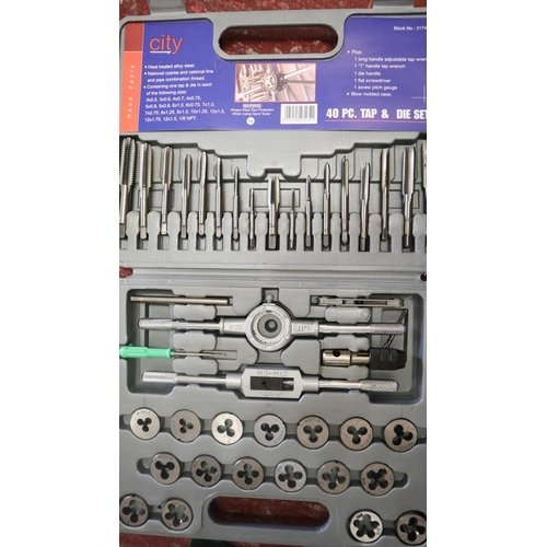 329 - Collection of tools to include tap and die sets etc