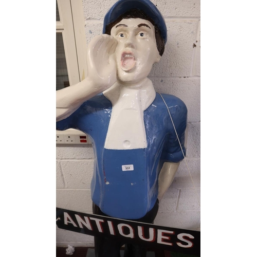 331 - Newspaper selling boy - Life size figure - Approx height: 162cm