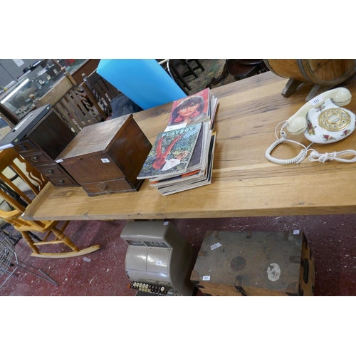 370 - Large & impressive stressed oak refectory table - Approx size: L: 236cm W: 90cm H: 79cm