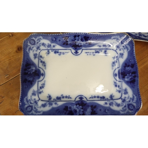 380 - Blue and white meat platters