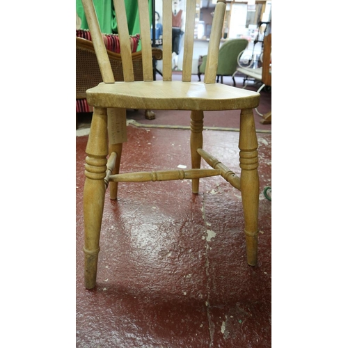 382 - Set of 4 beech farmhouse chairs