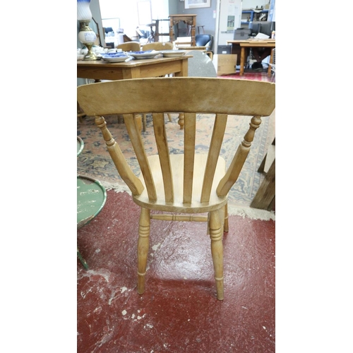 382 - Set of 4 beech farmhouse chairs