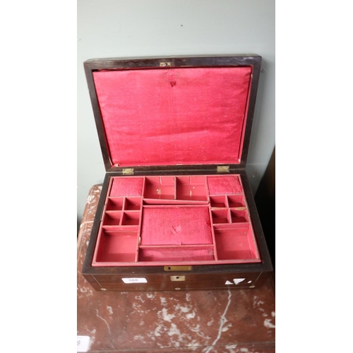 388 - Inlaid rosewood jewellery box