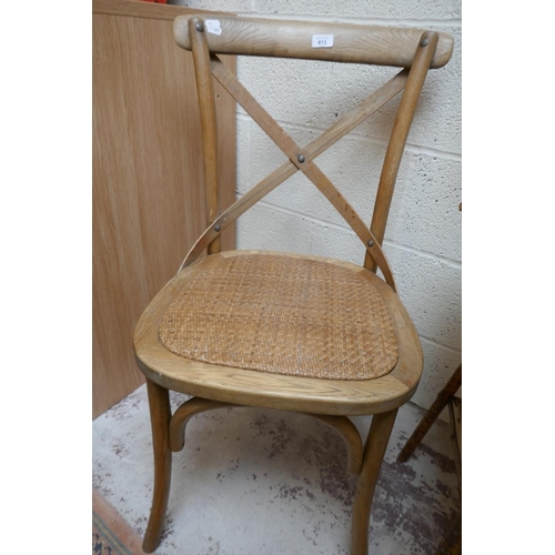 413 - Vintage bamboo side table and colonial style chair