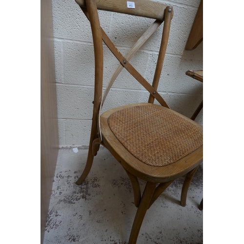 413 - Vintage bamboo side table and colonial style chair