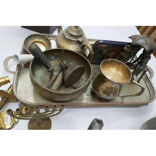 429 - Collection of metalware and lights