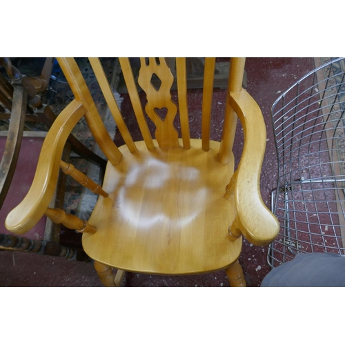 450 - Beech wood rocking chair