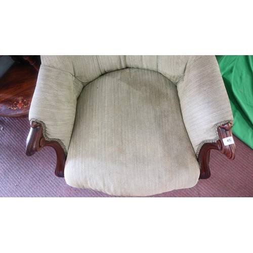 452 - Victorian well-shaped button-back armchair