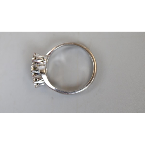 54 - 18ct white gold 3 stone diamond set ring - Approx size: M